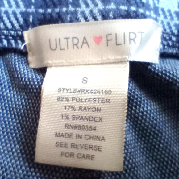 ULTRA FLIRT - NWOT Blue Plaid Skirt Skort w/Button Wrap Detail Shorts Un… - Picture 2 of 8